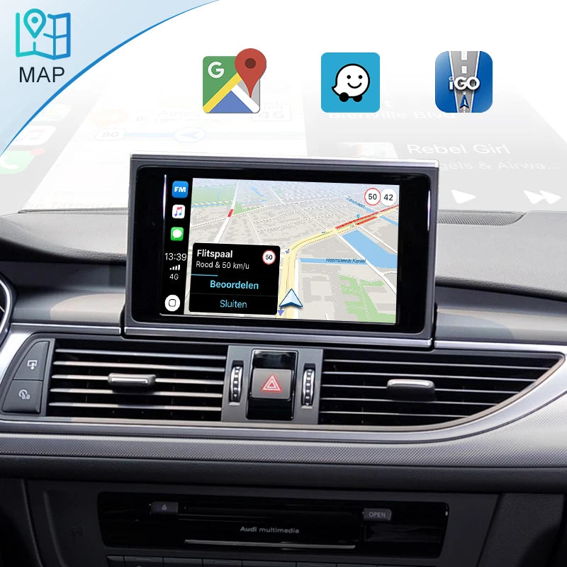 Wireless CarPlay For Audi A6 A7 C7 MMI 3G HN+R 2009-2015 RMC 2012-2018 MIB 2016-2018 Car Play Android Auto Reverse Camera