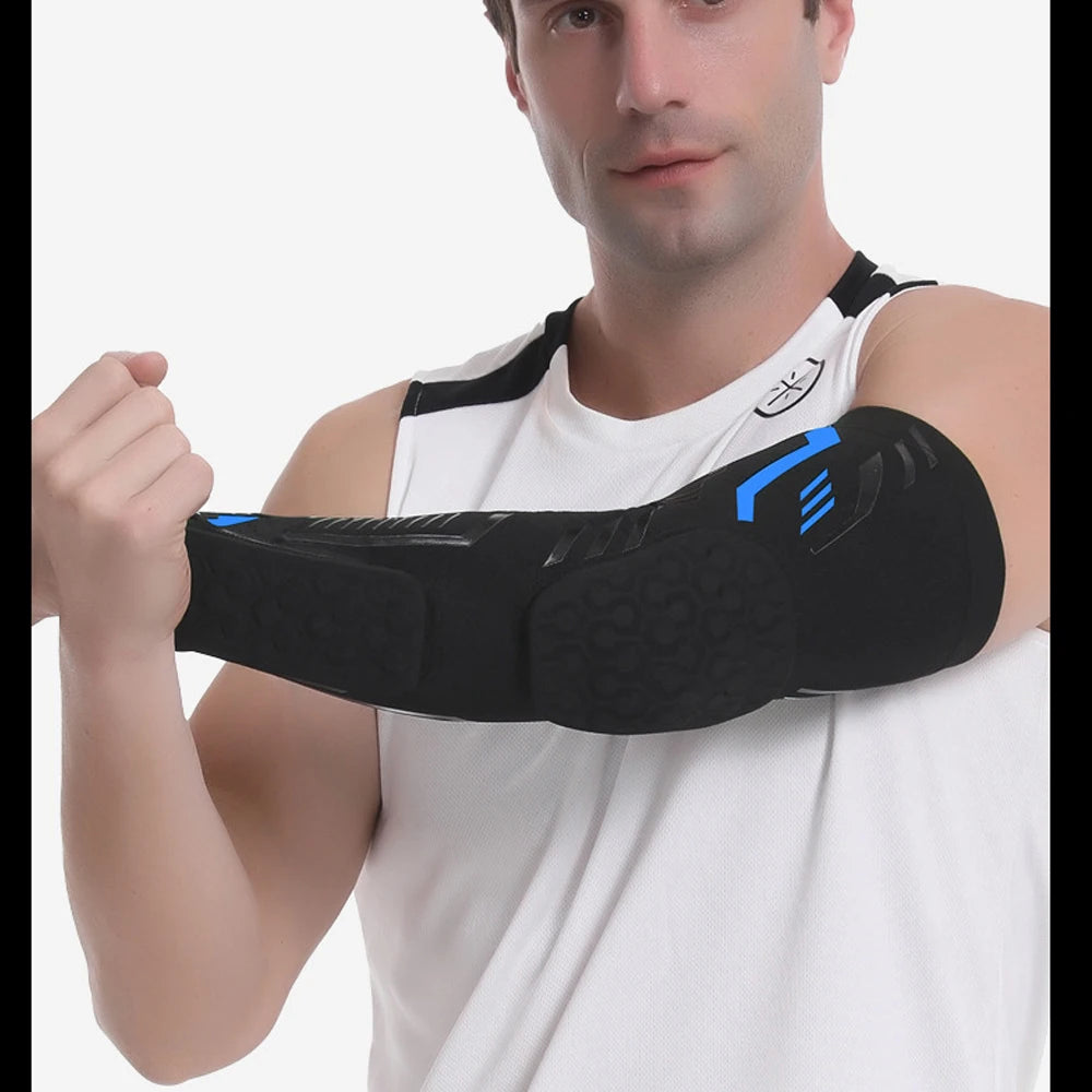1 Pcs Sports Padded Arm Sleeves Protective Compression Elbow Pad Basketball Football Volleyball Soccer Gym Sport Arm Guards Home