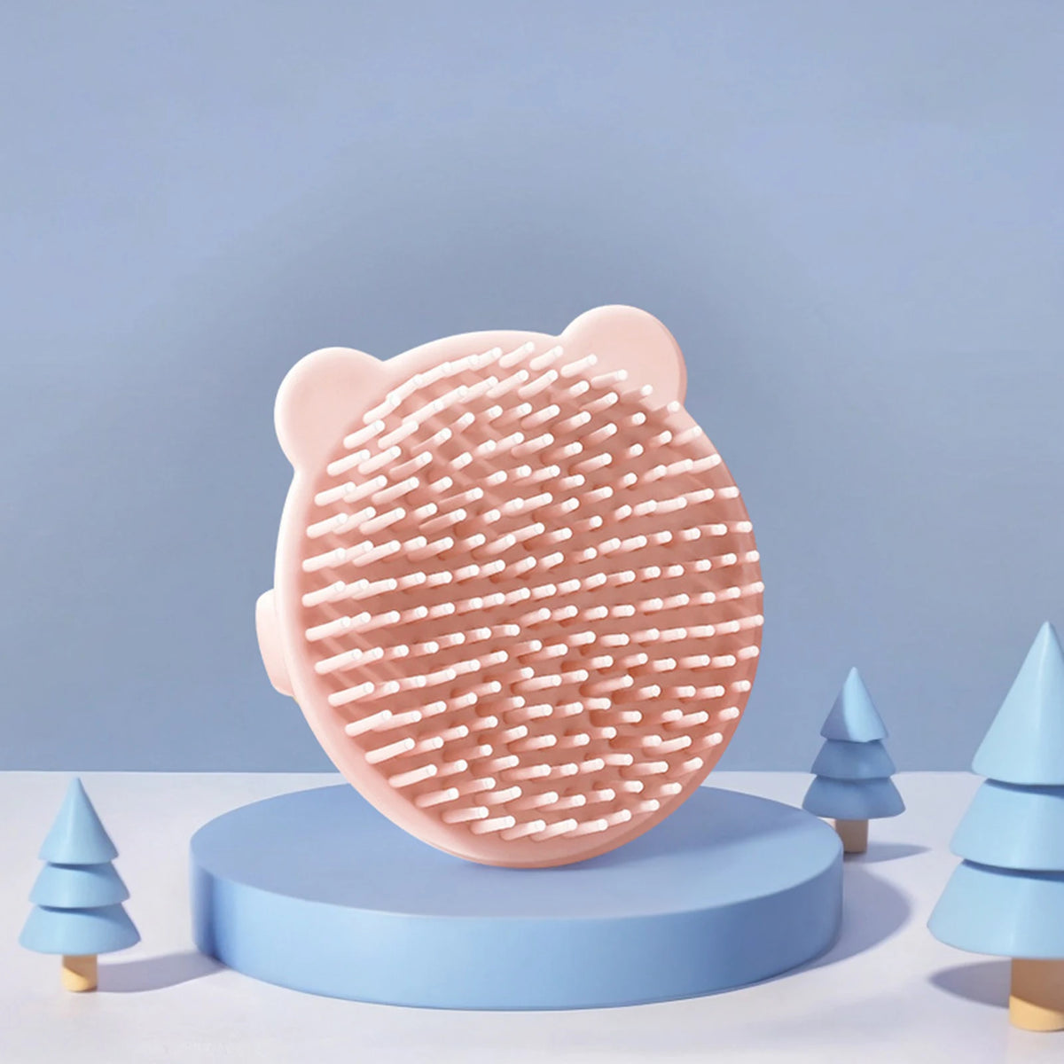 Baby Hair Brush Soft Hair Scalp Massager For Kids Gentle Bathing Shower Head Scrubber Cute Bear Design