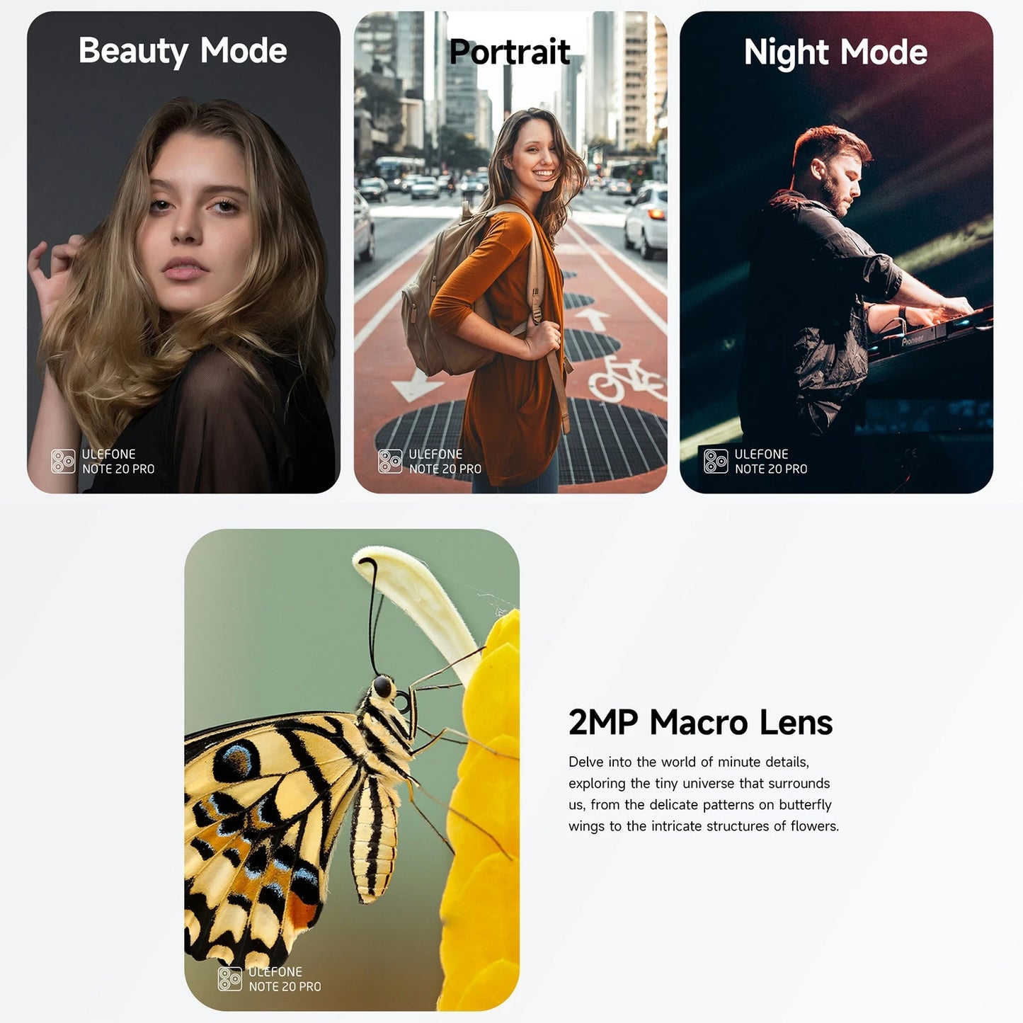 Ulefone Note 20 Pro Smartphone 50MP Camera 6000mAh Battery 4GB+128GB/ 256GB Unisoc T606 6.75" 90Hz 4G Android 14 Mobile Phone