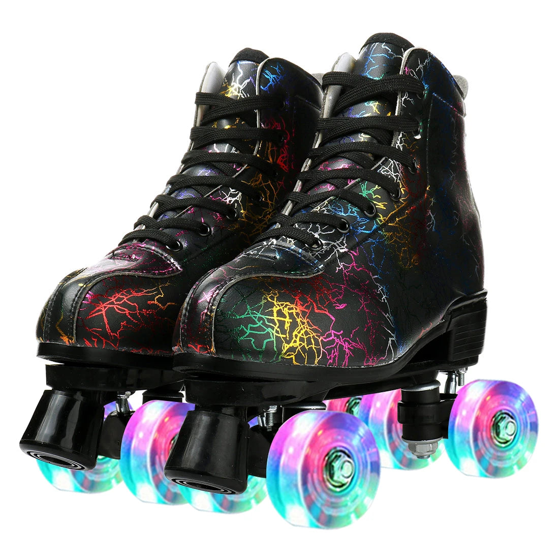 Flashing Quad Roller Skates Adult Flashing 4 Wheels Skates For Women Men Outdoor Sports Ice Skating Rink Quad Sneakers