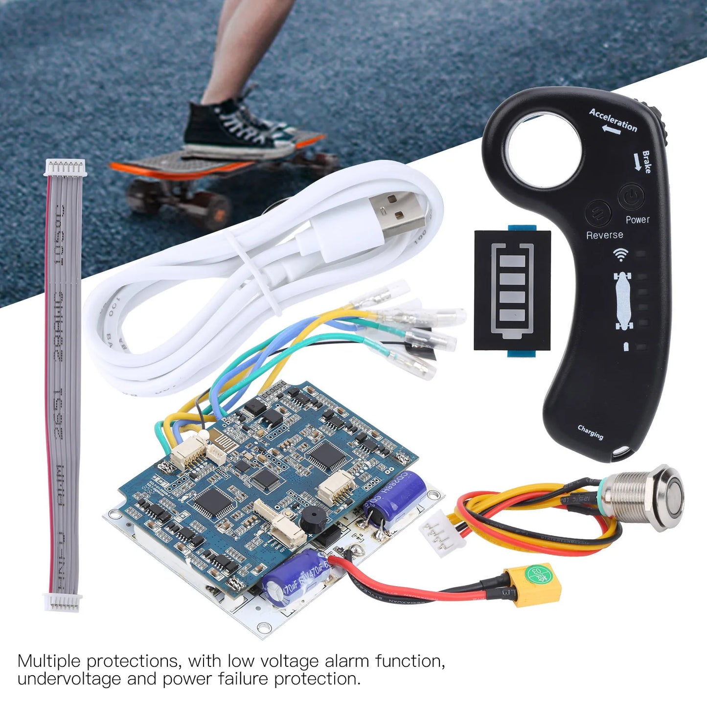Electric Remote Control Scooter Controller Set Sinusoid Dual Drive Hub Motor Control Panel ESC Electric Scooter Accessories