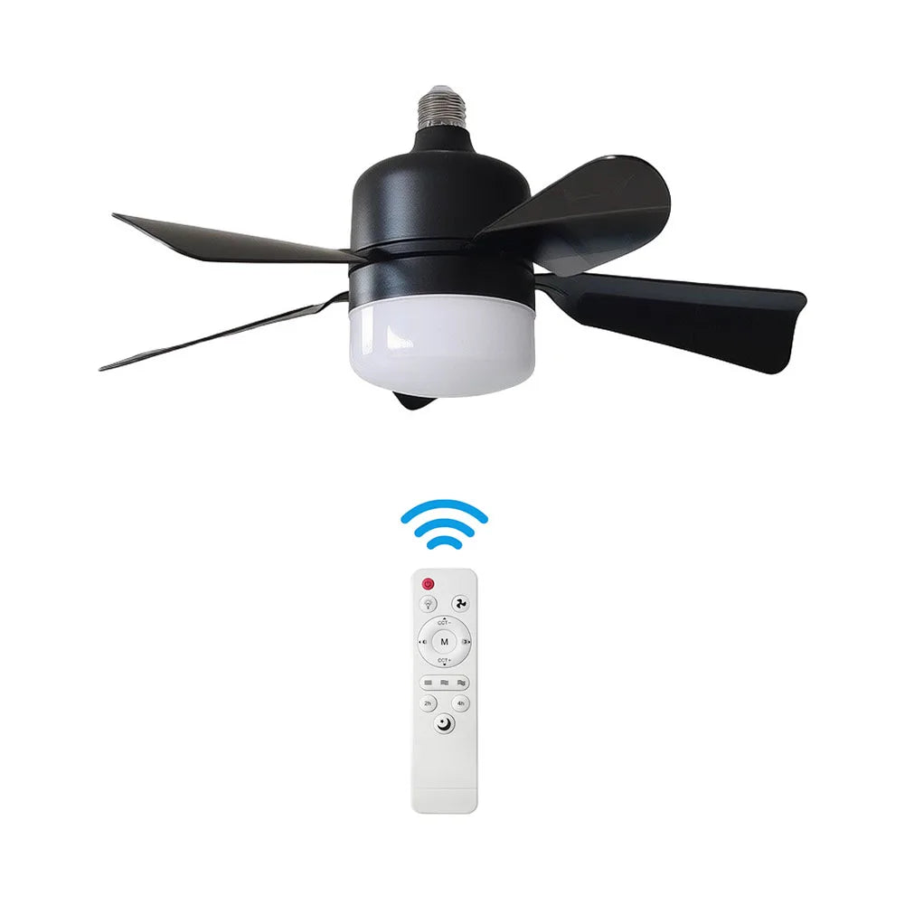 Remote Control Socket Fan Light With Dimmable LED And 3 Speeds For Small Spaces Bedrooms Kitchens Easy Installation