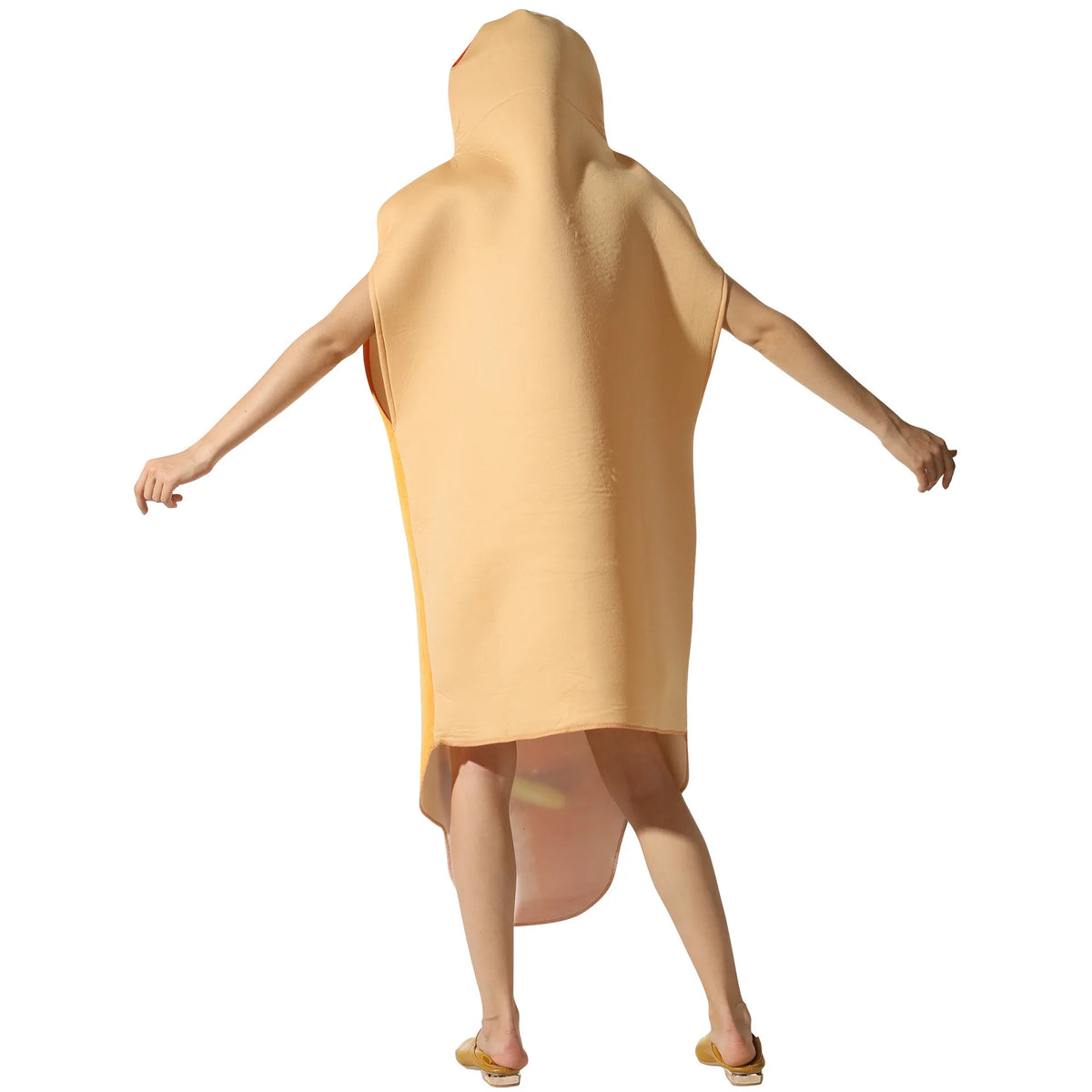 Halloween party costume, hot dog cosplay attire, stage performance outfit, one-piece dress, performance outfit