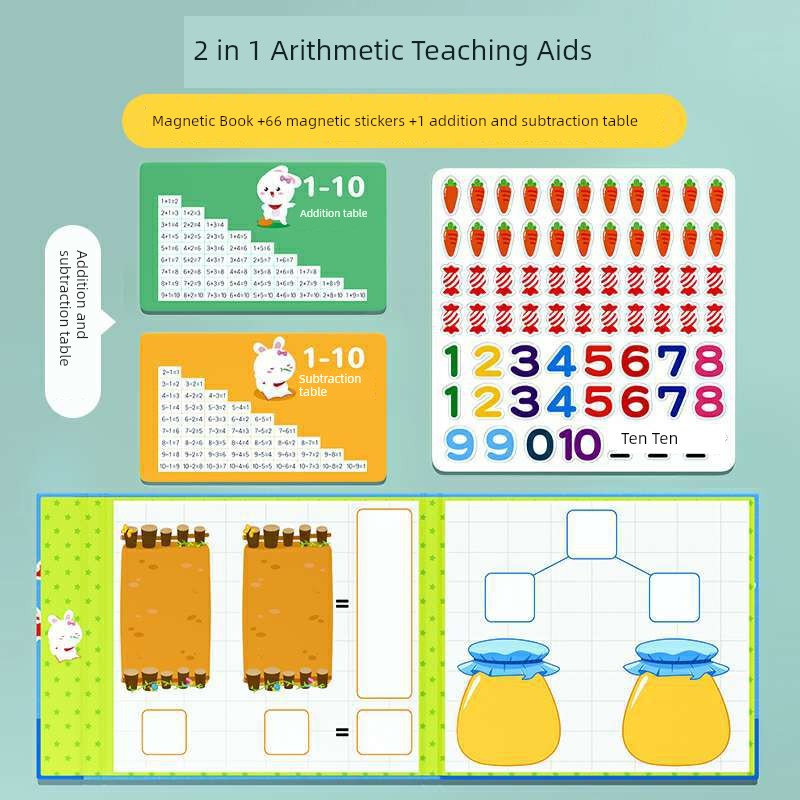 Kindergarten Mathematics Addition and Subtraction Teaching Aids Handy Gadget 10 Grid Number Less than 20 Kids Arithmetic Decomposition Enlightenment 0-10