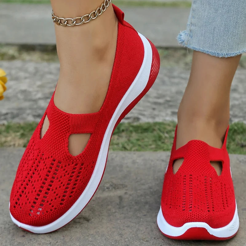 Women's Sneakers Breathable Slip on Walking Shoes Mesh Low Top Ladies Vulcanized shoes Soft Sole Lightweight Casual Shoes