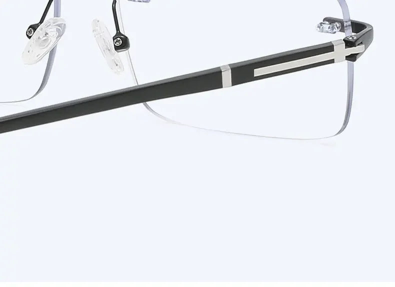 Rimless Photochromism Progressive Multifocal Reading Glasses Men Business Presbyopic Glasses Blue Light Computer Grade Glasses