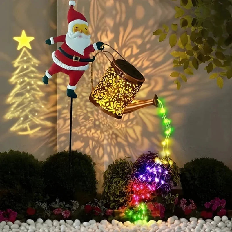 Solar Santa Claus Kettle Lights Garden Lawn Christmas Lights Kettle Ground Lamp Solar Night Lights Outdoor Decoration