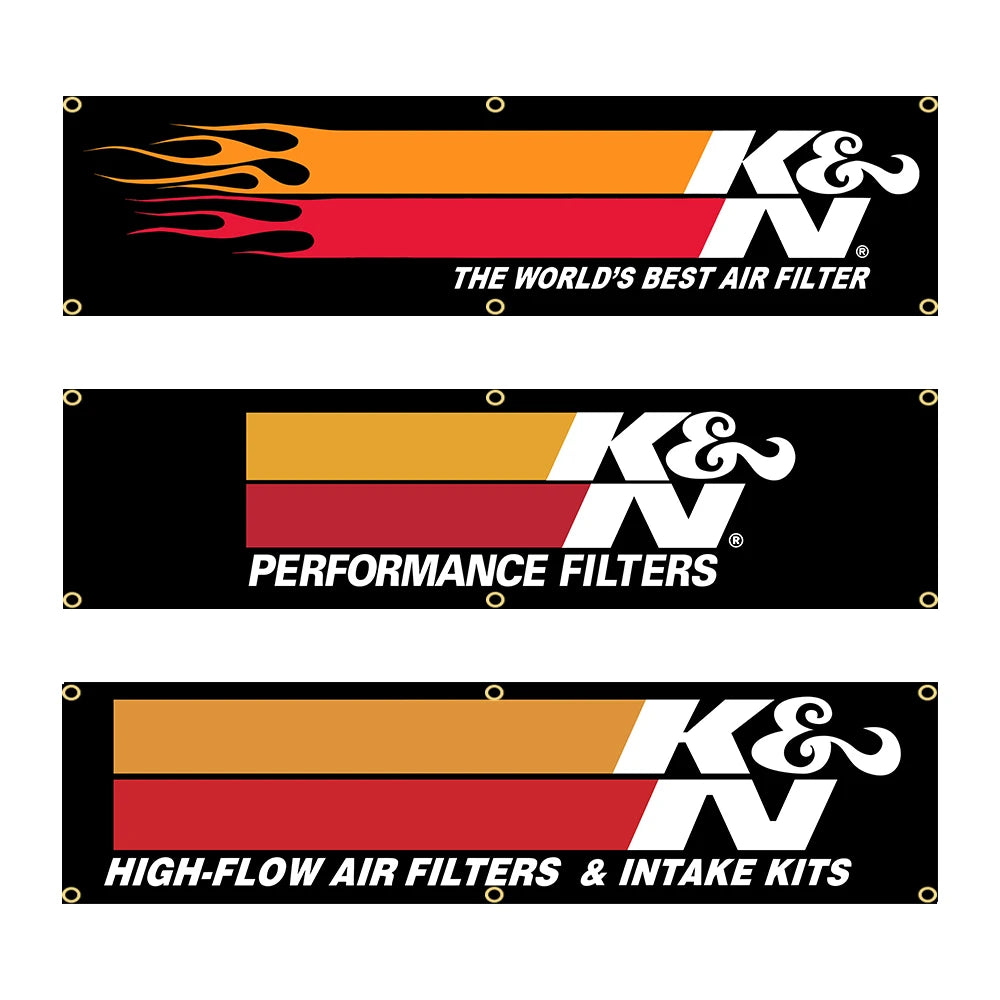 60X240cm K&N Flag Banner Flag Polyester Printed Garage or Outdoor Decoration Tapestry