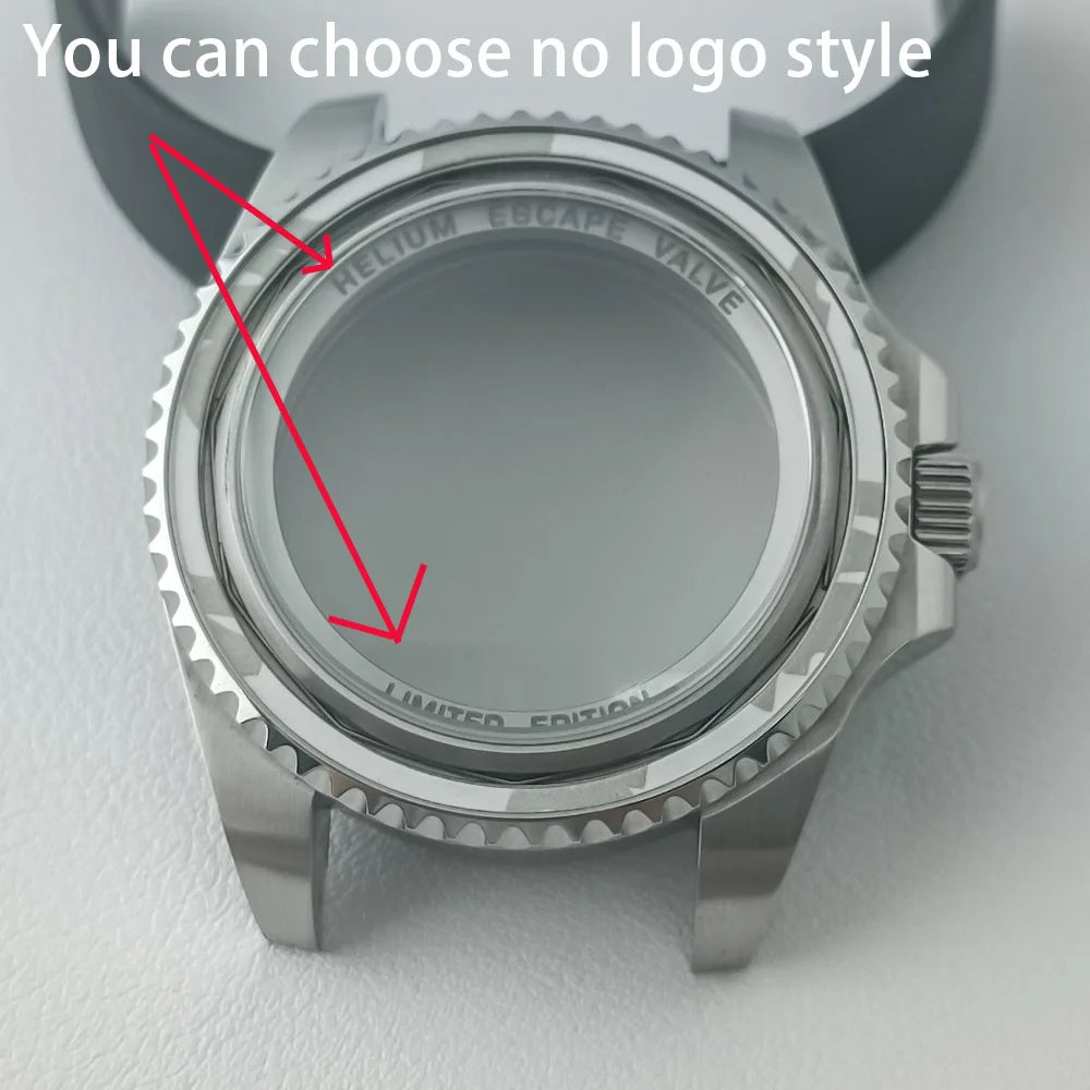44MM Ceramic Bezel Case Silver SEA Big DEEP Homage Sapphire Crystal Watch Case Stainless 21MM Watch Strap Fit NH35 NH36 Movement