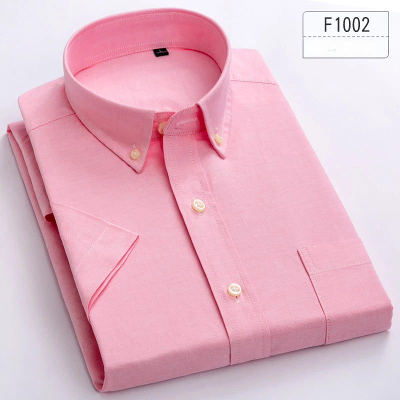 New in shirt hight qulity100%cotton summer short sleeve shirts for men slim fit shirt thin plaid houndstooth soft office clothes