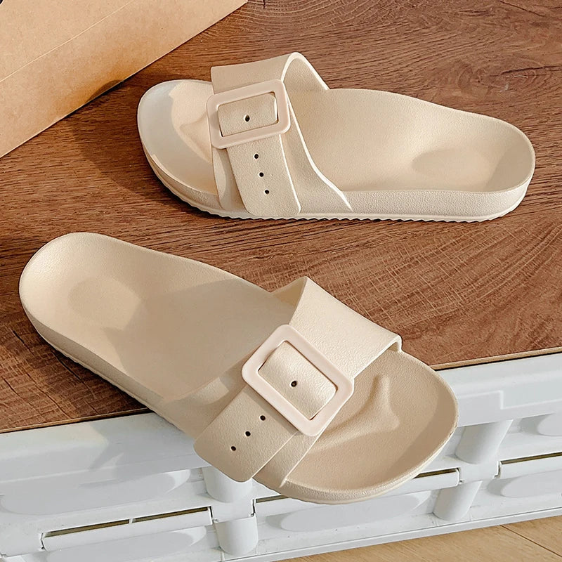 Summer Womens Adjustable Soft Slides Clogs Slipper Outdoor Indoor Flat EVA Slippers Lightweight