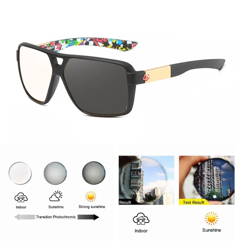 Sport Large Frames Photochromic Reading Glasses Men Clear Lens Color Changing Optical Eyeglasses Readers Customized Diopter +1.5