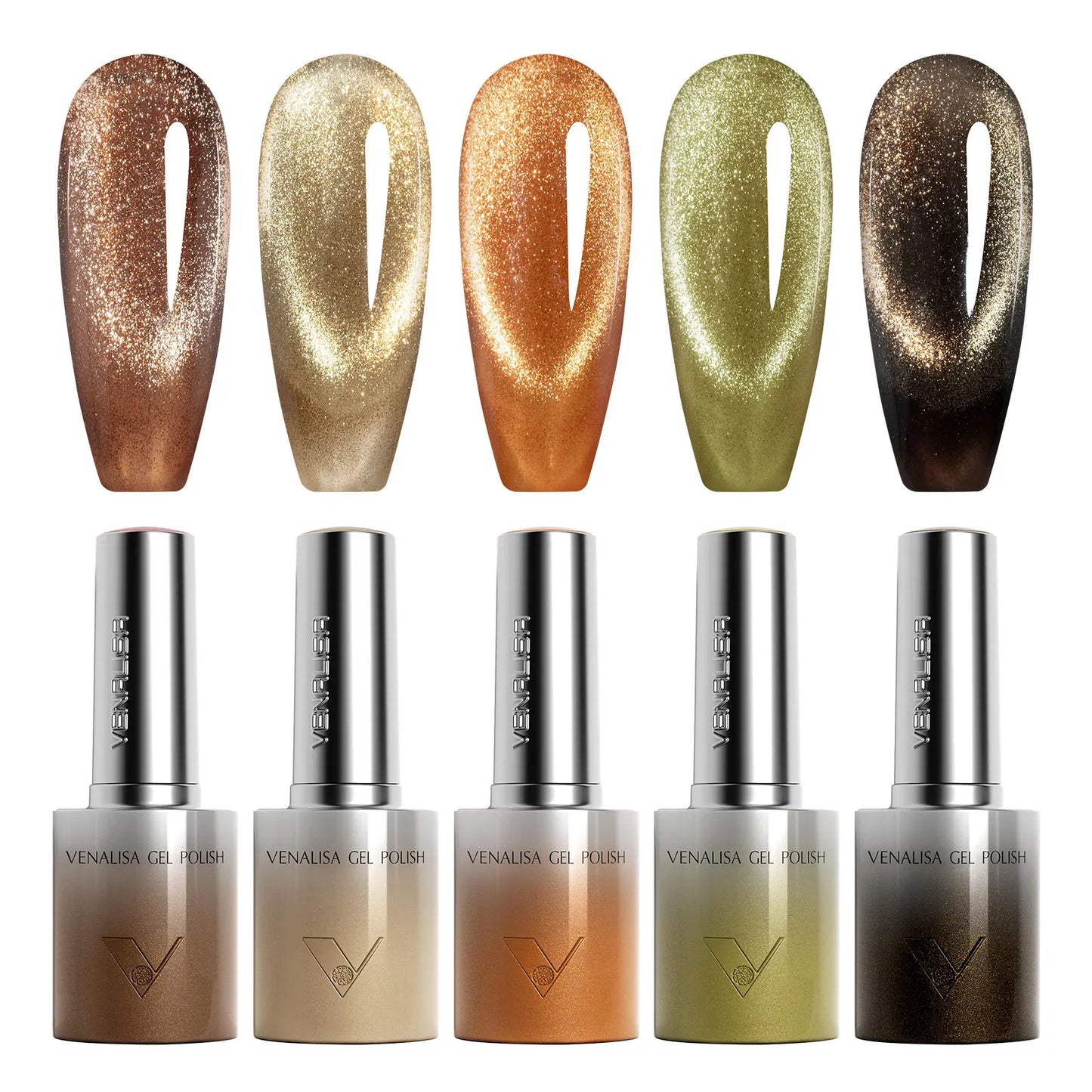 VENALISA TPO/HEMA FREE Gel Nail Polish Set 5 Colors 10ml Glitter Cat Eye UV LED Soak Off Gel Varnish Manicure Nail Art Kit DIY