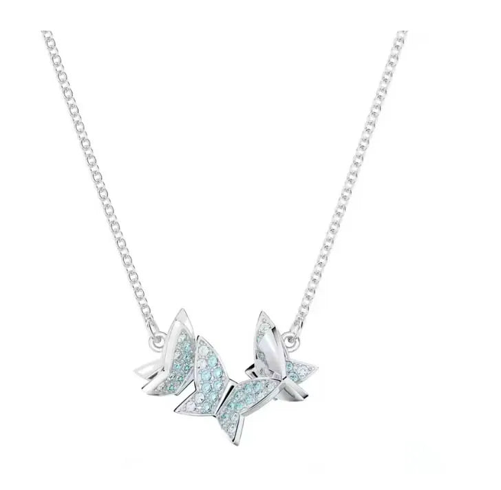 2025 New Exquisite Luxury High Quality S925 Zircon Necklace Pendant Jewelry Set Butterfly Shaped Essential for Daily Wearing
