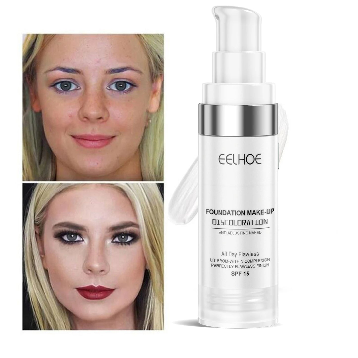 Color Changing Foundation Serum for Natural Glow Lightweight Full Coverage Long Moisturizing Finish 30ml Sensitive Skin Friendly