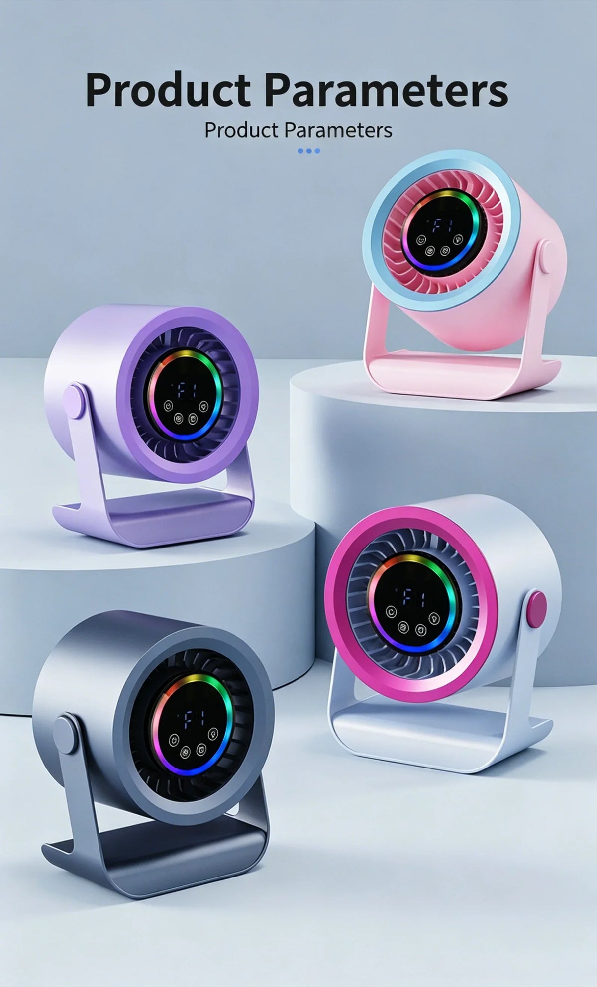Hot-Selling New Air-Conditioning Circulating Mini Fan With Touch Control And Digital Display, Suitable For Dormitory Bed, Silent