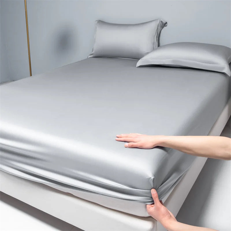 Premium Egyptian Cotton Bedding Fitted Sheet Elastic Band Around Mattress Cover Double Queen King Size Bed Cover No Pillowcase