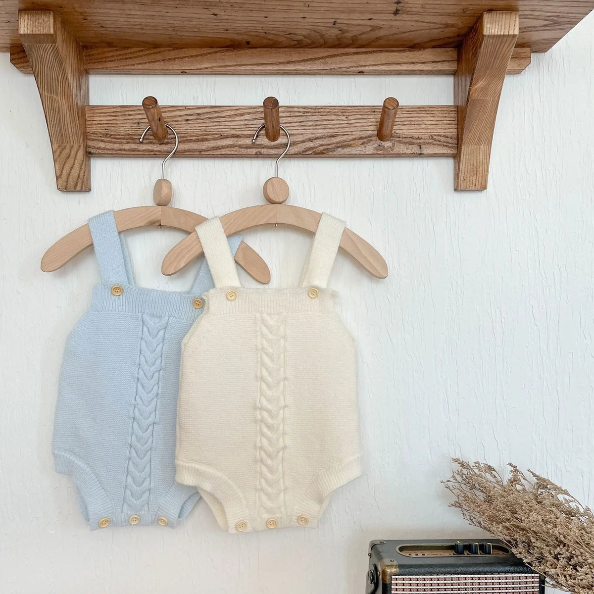 Unisex Baby Girl Clothes Set Spring Autumn Knitted Romper with Cardigan Infant Boy Jumpsuit Outfit Newborn Soft Suspender Suit