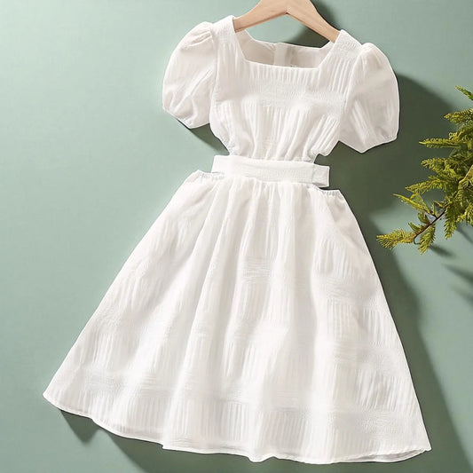 Kids White Dress for Girls Clothes Party Long Dress Prom Princess Outfits Children New Summer Teenagers Vestidos 6 8 10 12 Years