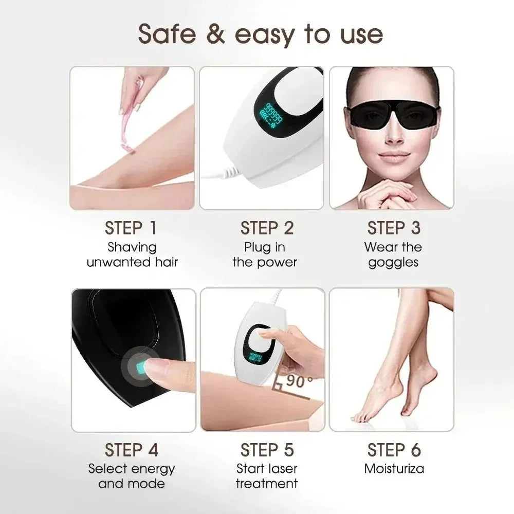 10  Beauty Care IPL Hair Removal Device 990000 Flashes Painless Permanent for Women Face Body Bikini LED Display Home Use