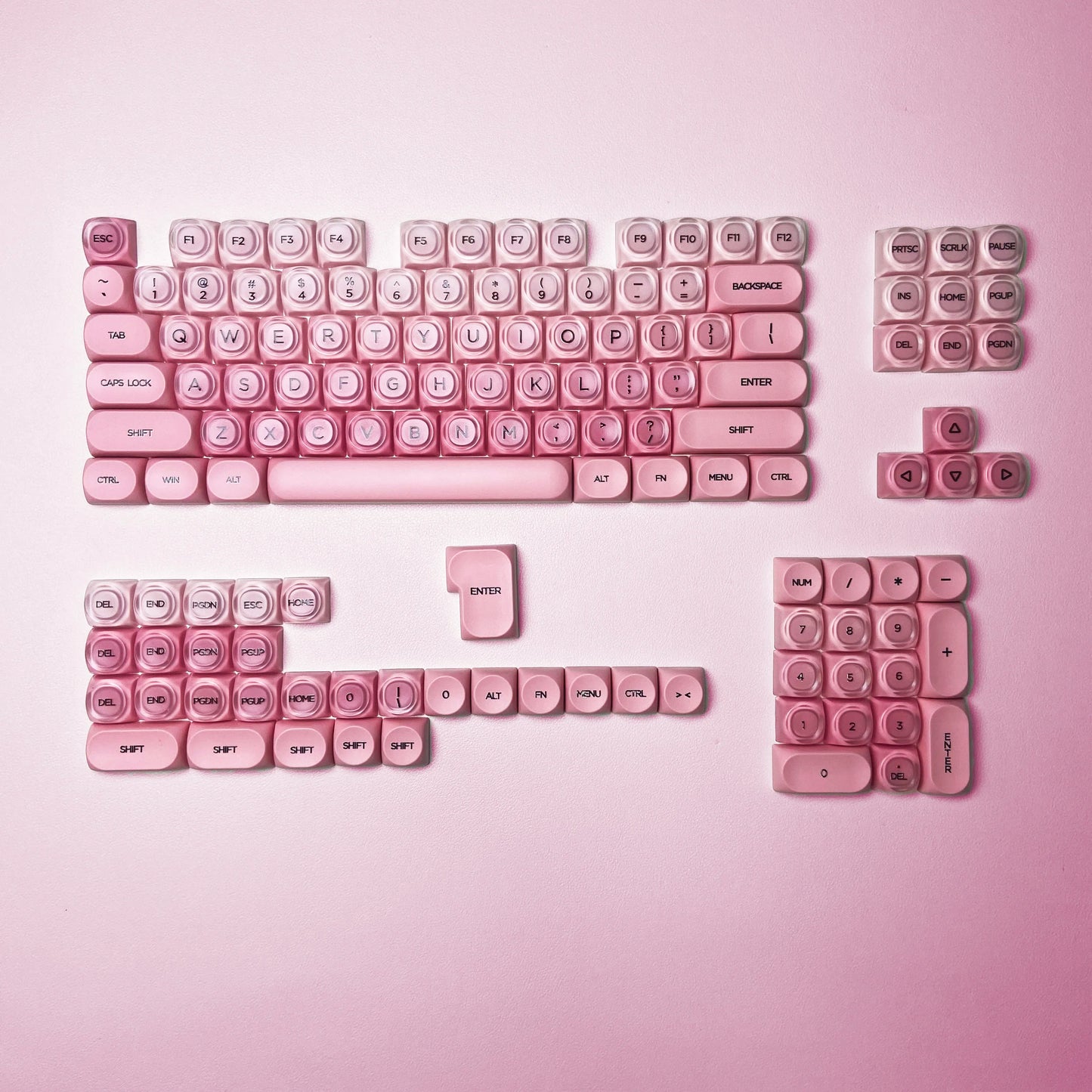 Foundation Crystal Keycaps Set HOA Profile Key Caps Custom DIY Gaming Mechanical Keyboard PBT Keycap Set for Office Keyboard