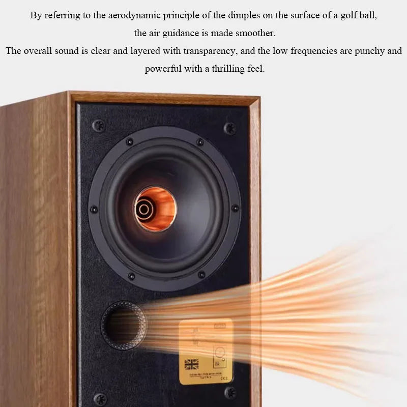 CX50 Fever Hi-Fi Level 525-inch Coaxial Passive Speaker 2-Way 120W Output Power Home Wooden Lossless Passive Bookshelf Speaker