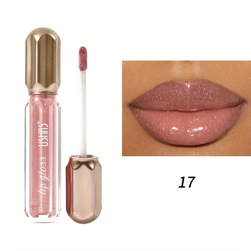 Mirror Pearl Lip Gloss Waterproof Long Lasting Moisturizing Lipstick Shine Glitter Lip Glaze Women Non Stick Cup Lip Tint Makeup
