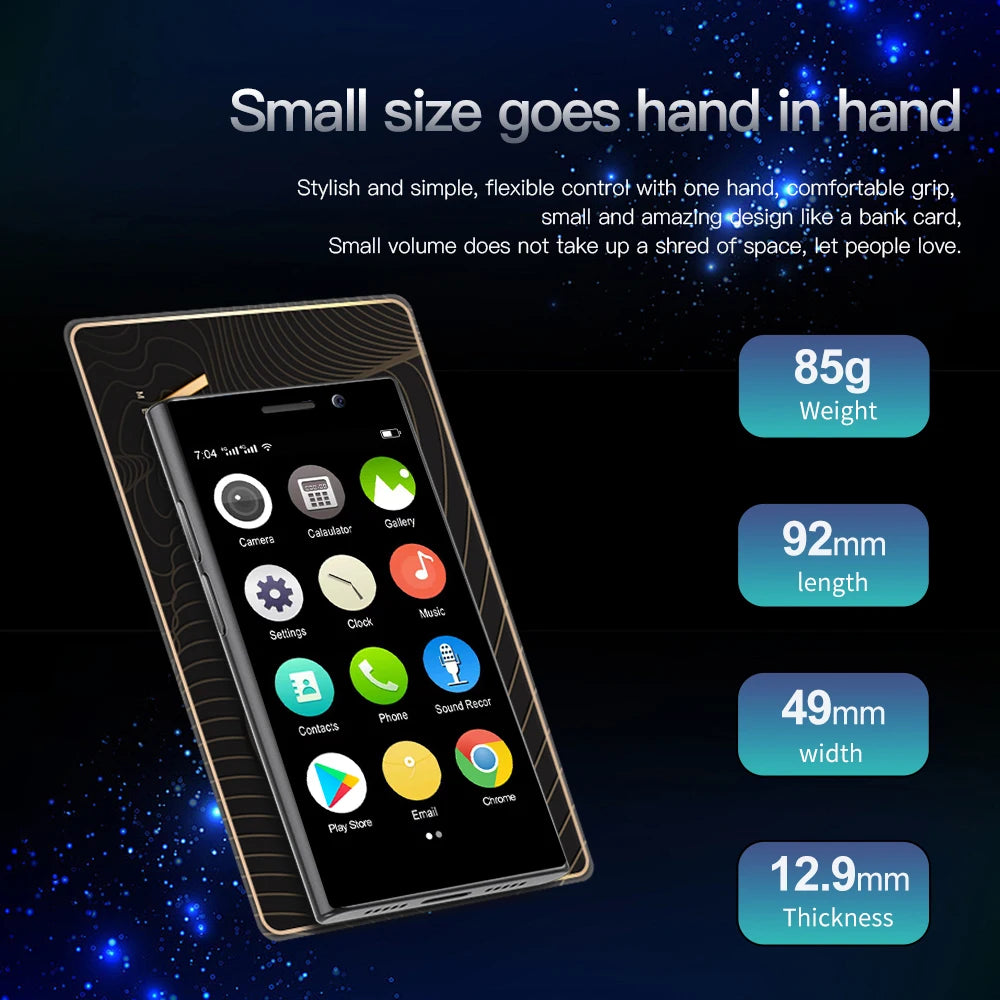 SERVO S24 MINI Android Smartphone 4G Network 2 SIM standby Play Store Face Unlock 3.0" Color Screen Mini Card Smart Mobile Phone