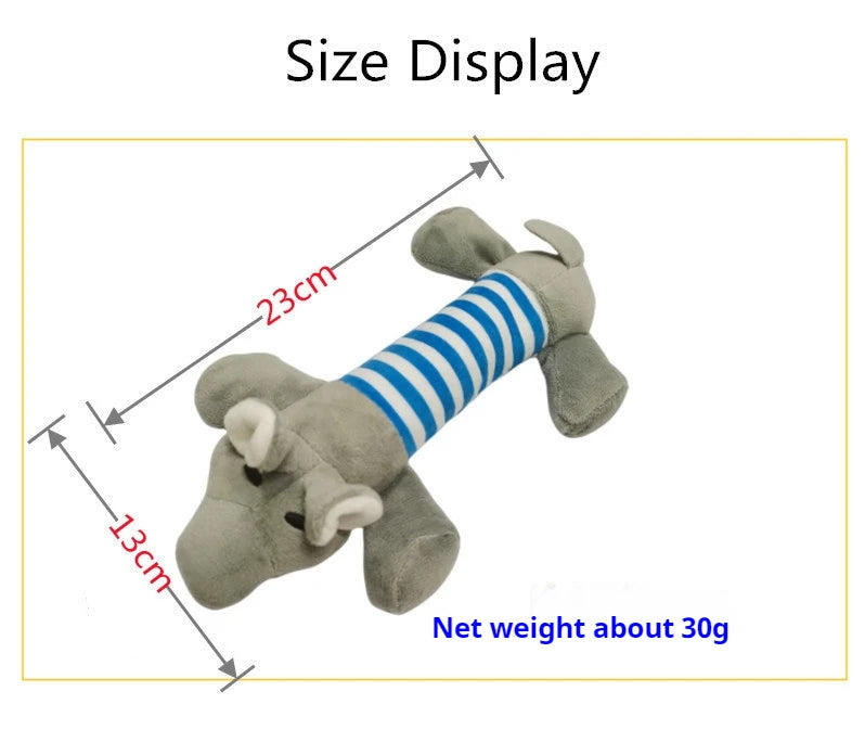 New Pet Toy Striped Elephant, Yellow Duck, Pink Pig Biting Pet Toy Simulated Pet Sound Dog Toy