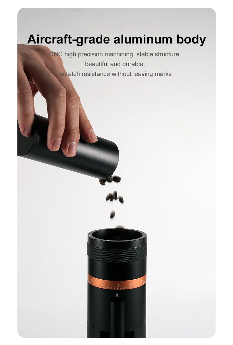 Electric Coffee Grinder 48MM Espresso Cone burr Stepless Fineness Adjustment Cold Brew Bean Grinder Black Sliver Gray
