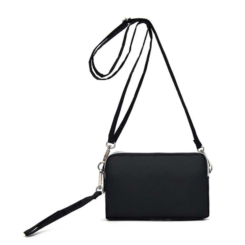 New Trendy Three-layer Women Sports Wallets Crossbody Mobile Phone Bag Pouch Messenger Clutch Bag Coin Purse Outdoor Handbag