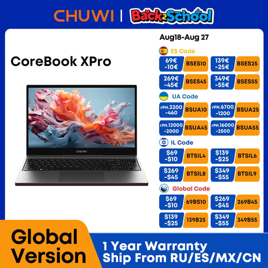 CHUWI 14.1-inch GemiBook XPro Laptop Intel N100 Graphics 600 GPU Screen 8GB RAM 256GB SSD With Cooling Fan Windows 11 Notebook