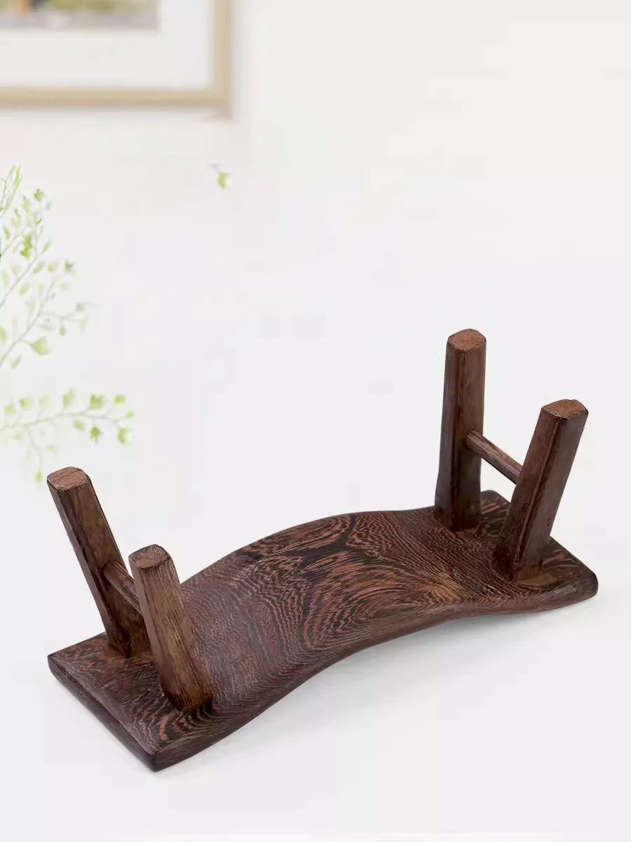Chicken Wing Wooden Footstool, Cervical Vertebra Pillow, Solid Wood Footstool, Cool Red Rose Pear Hardwood, Multi-functional Sle