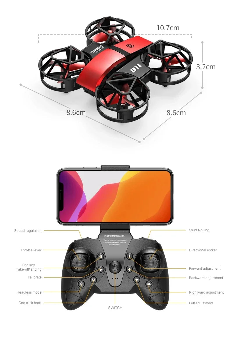 DWI Mini Drone 4k Profession HD Wide Angle Camera 1080P WiFi FPV Drone Camera Height Keep Drones Camera Helicopter Toys Gifts