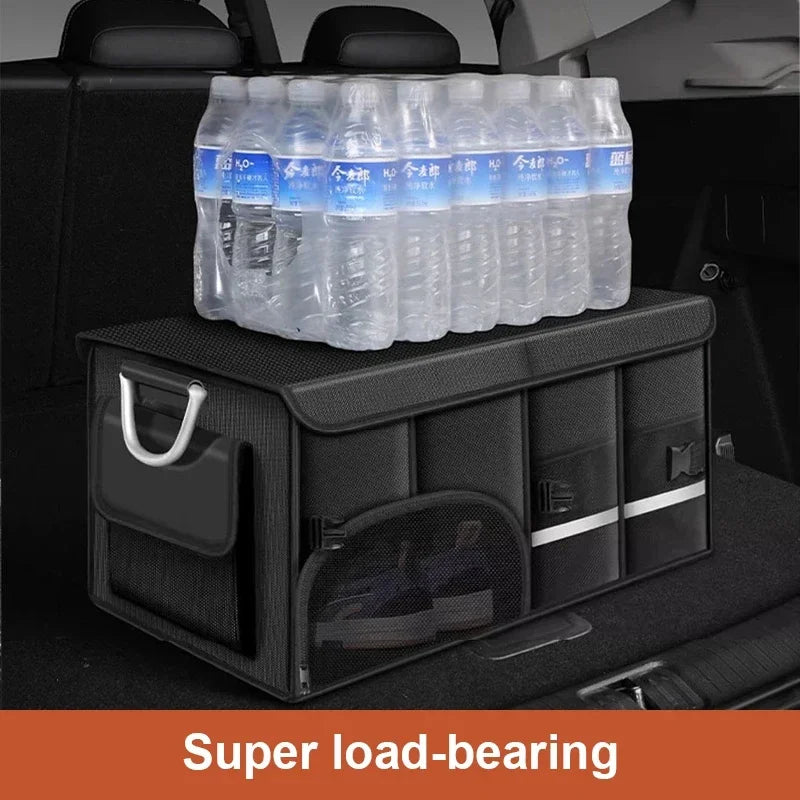 Foldable Trunk Storage Box Waterproof Oxford Cloth 110L Large-Capacity Car Organizer for Camping/Fishing Easy to Carry
