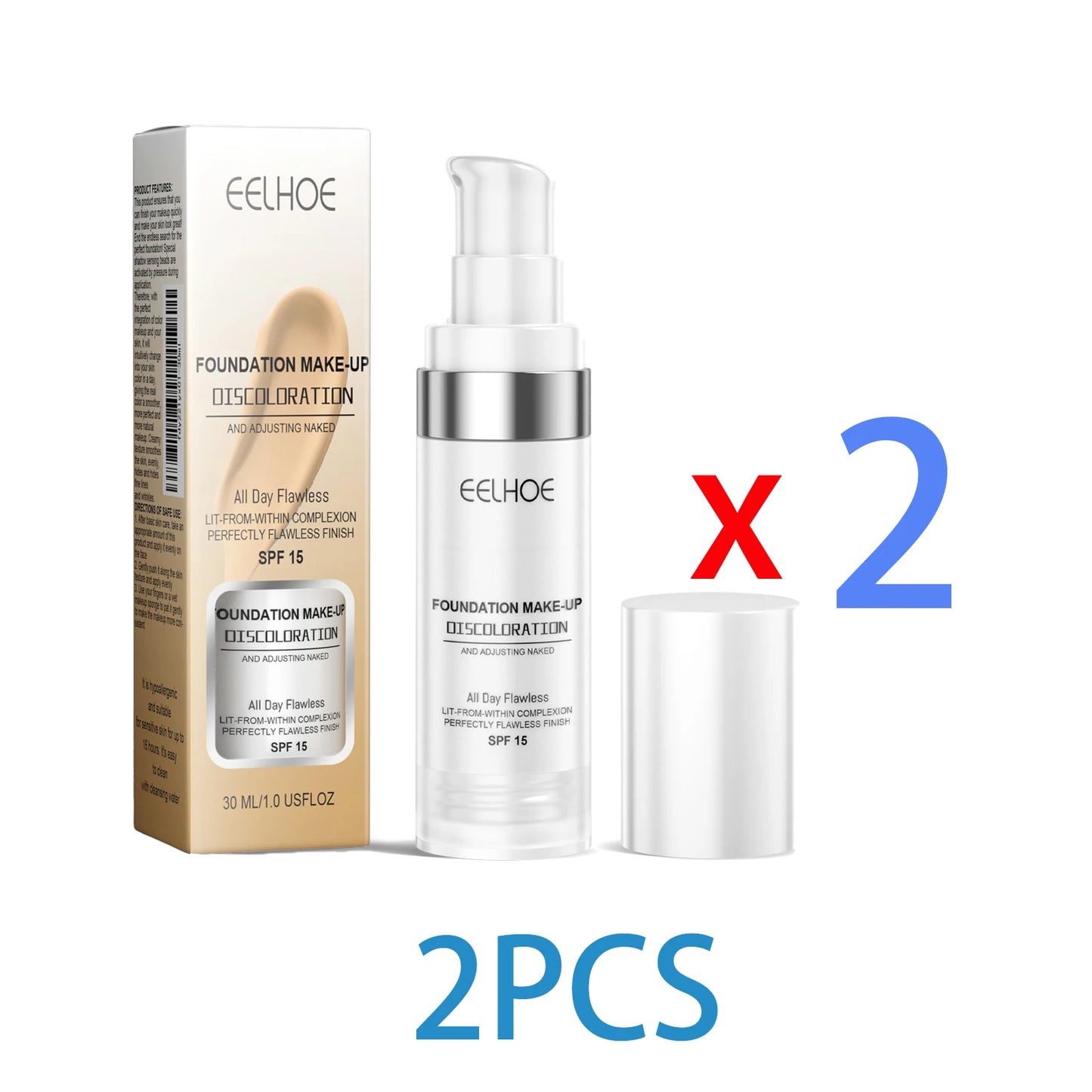 Color Changing Foundation Serum for Natural Glow Lightweight Full Coverage Long Moisturizing Finish 30ml Sensitive Skin Friendly
