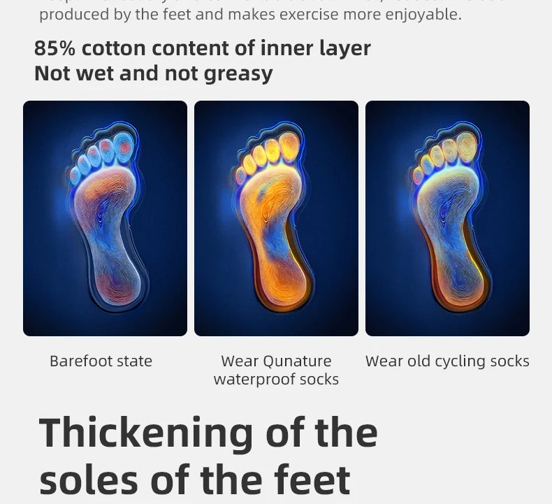 Qunature Four-Season Waterproof Socks Breathable Outdoor  Sport Socks Hiking Cycling Cross Country Running Skiing Windproof Sock