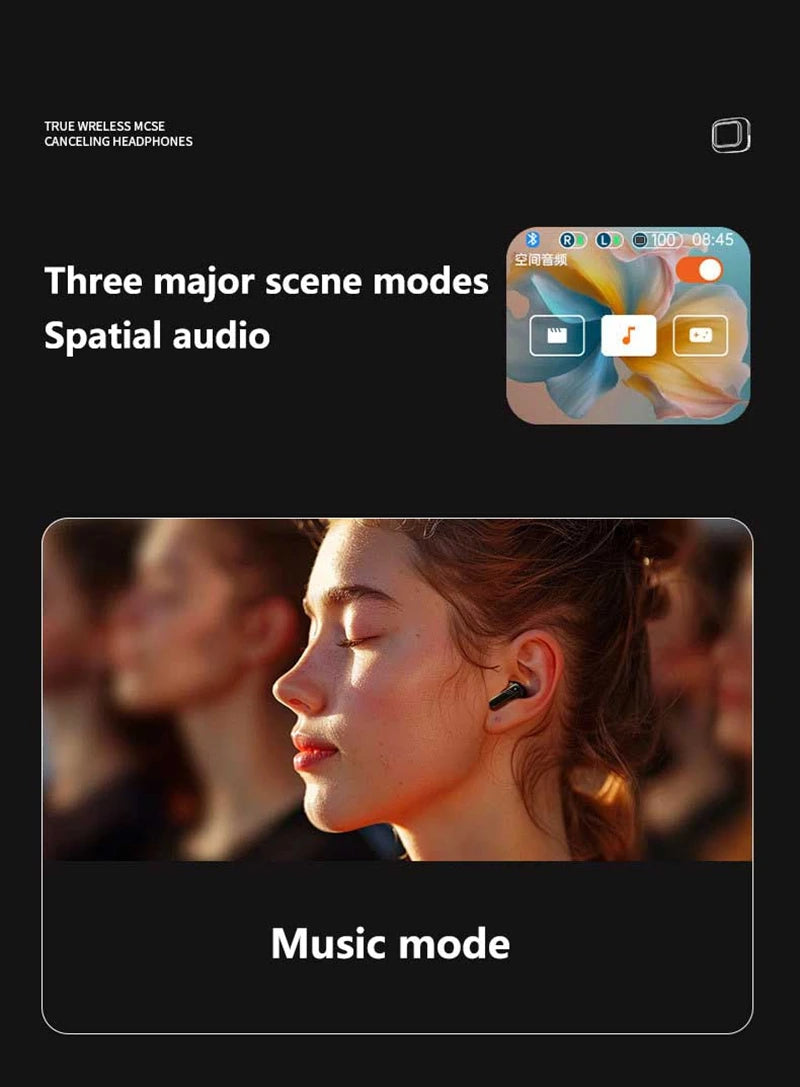 Xiaomi Full In Touch Screen Headphone ANC ENC LX10 Bluetooth 5.4 Noise Cancelling Earphone Wireless In Ear Earbuds With Mic New