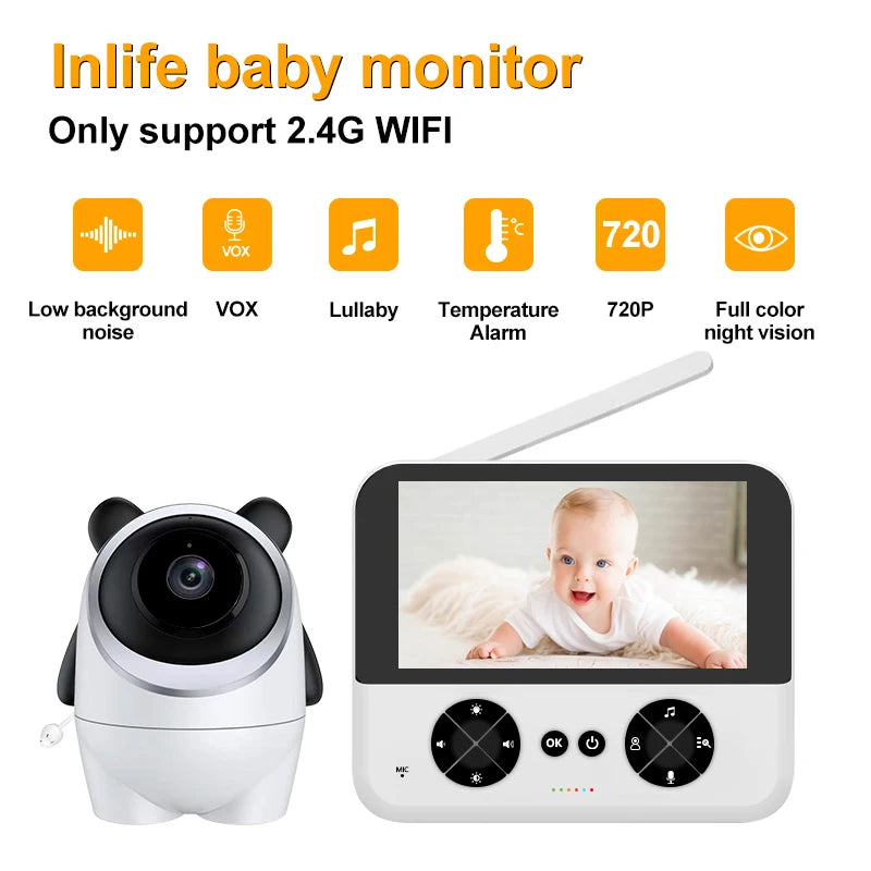 Smart indoor security protection mother home surveillance 4.3 inch wireless WiFi video voice intercom baby electronic camera
