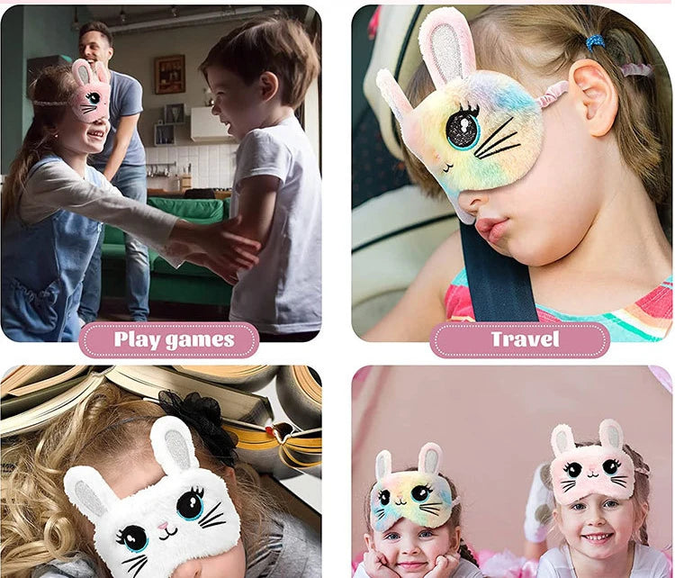 Sleeping Mask Sleeping Blindfold Soft Plush Eye Masks Cute Cat Eye Cover Plush Mask Eyepatch Nap Health Eye Cover  Sleep Mask