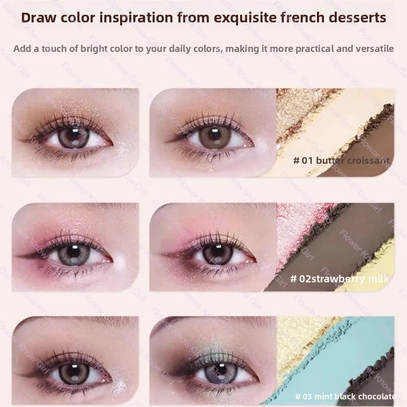 Flower Knows The Sweetie Bear Collection Eyeshadow Palette 6 Colors Glitter Matte Natural Bronzer Multi Use Kawaii Makeup