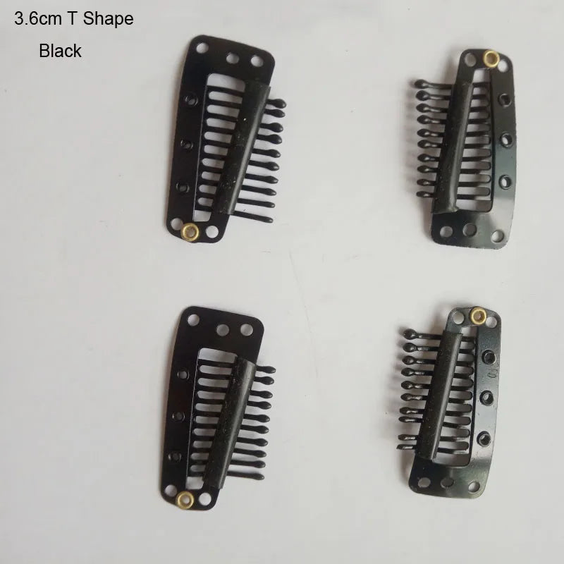 30pcs 2.3cm-3.6cm Hair Extension Clips Wig Clips For Human Hair Bangs Snap Hair Clips For Extensions Metal Comb For Closure