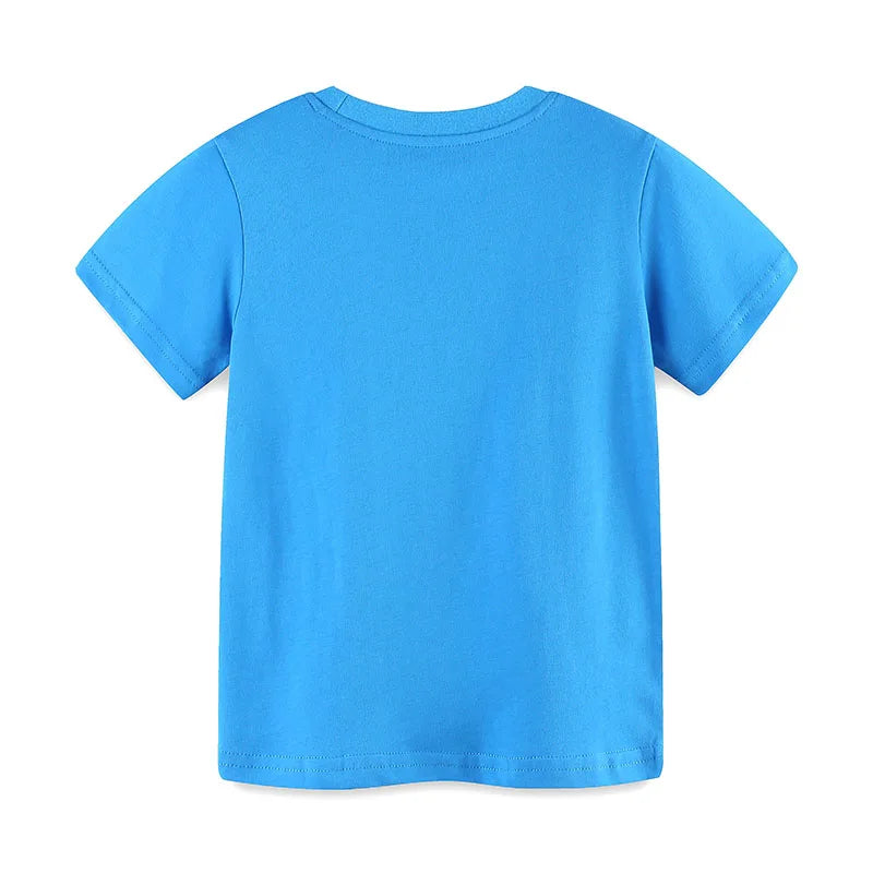 Little maven Children's Clothing 2024 Summer Tops New Kids Clothes Toddler Baby Boys Tees Cartoon Camp Dinosaur T Shirts Cotton