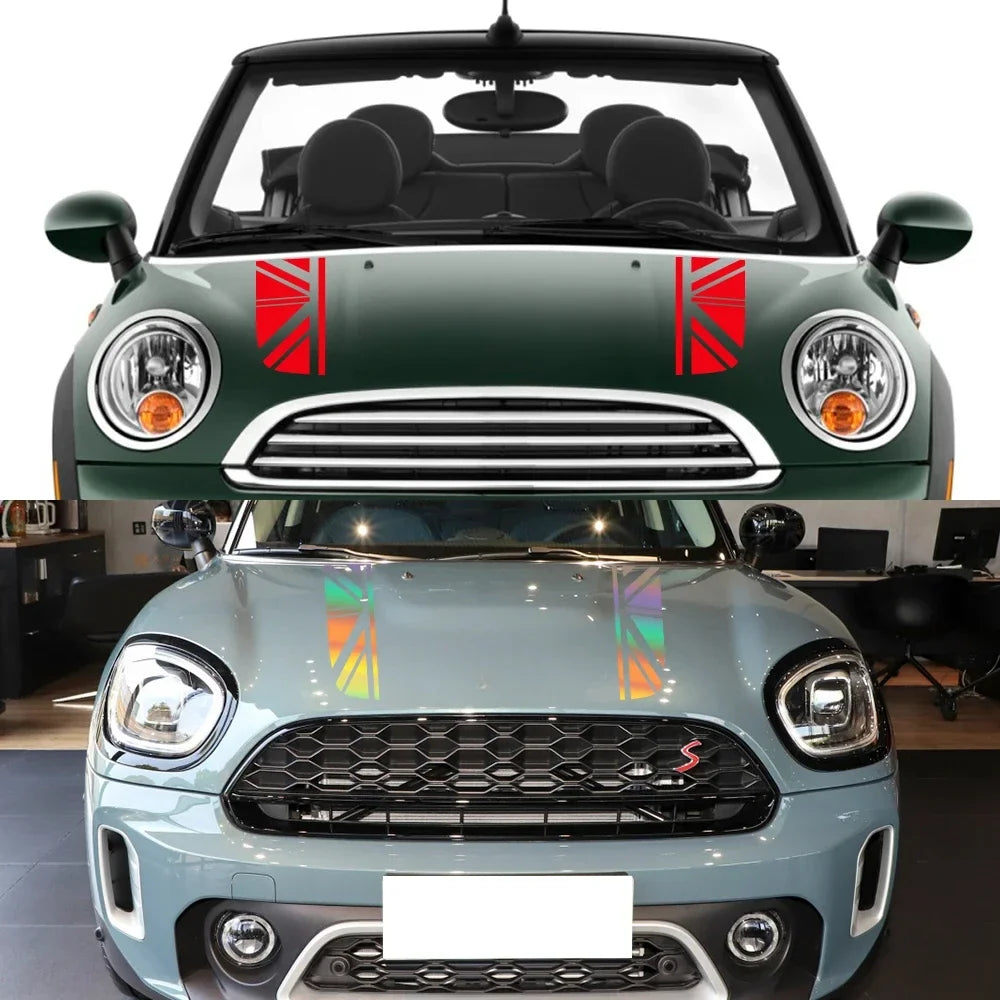 For Mini Cooper F54 F55 F56 F60 R53 R55 R56 R60 R61 Clubman Countryman Car Hood Engine Sticker Tuning Cover Car Accessories