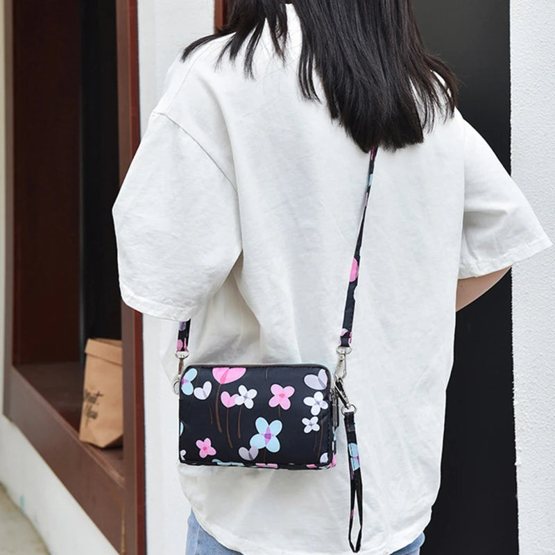 New Trendy Three-layer Women Sports Wallets Crossbody Mobile Phone Bag Pouch Messenger Clutch Bag Coin Purse Outdoor Handbag