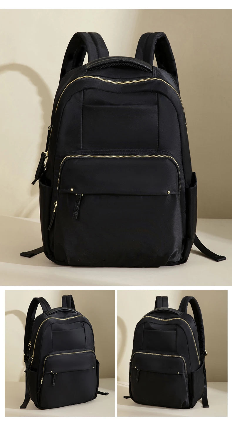 Luxury Laptop Backpacks for Women 15.6" Size Notebook Bag Large Cabin Space Business Travelbag Ladies Bookbags Big Zipper Pocket