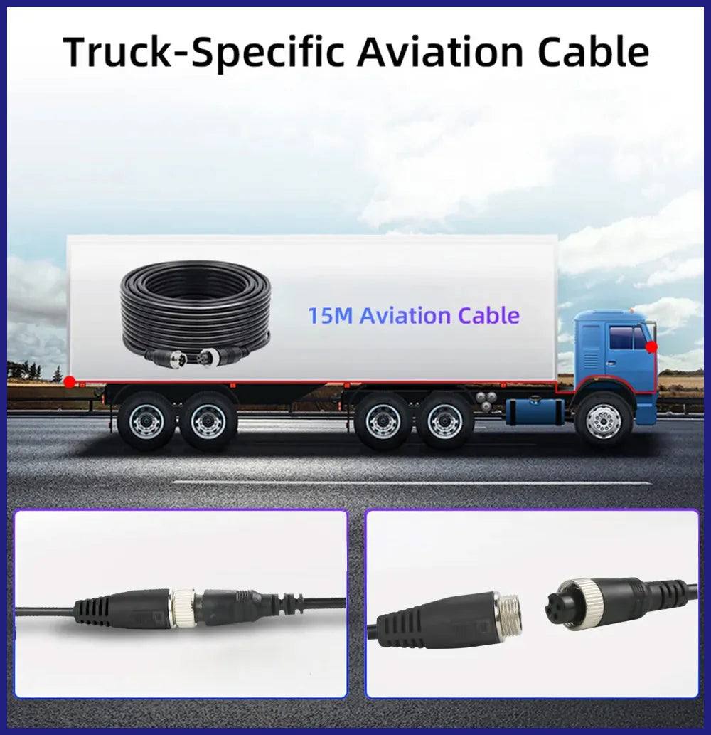 10.36 inch 4 Channel Car DVR Recorder Smart Blind Spot Radar BSD Alarm Monitor With 1080P AHD 4 Backup Cameras For Truck Bus