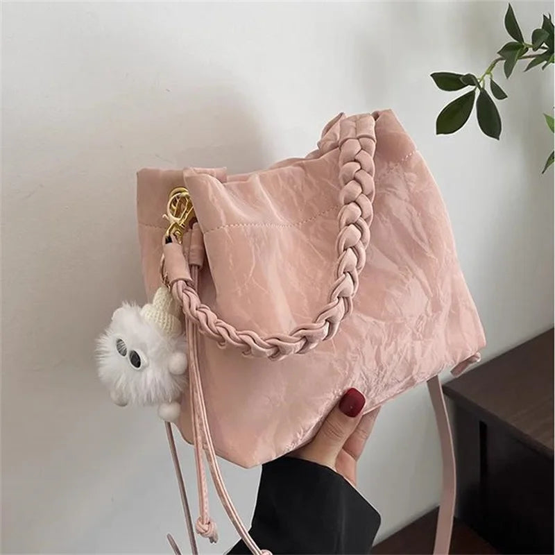 Women Tote Bags Sophisticated Medium Bucket Bag Pu Women'S Bucket Bag Stylish Crossbody Handbag For Short Travel Daily Commuting