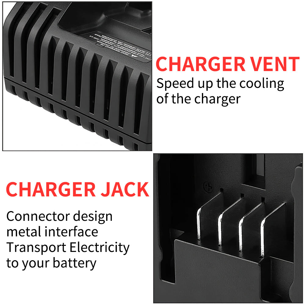 EU Plug 18V Replacement Lithium Battery Charger for Black and Decker PORTER CABLE Stanley Lithium Battery Charger 2A 10.8-20V